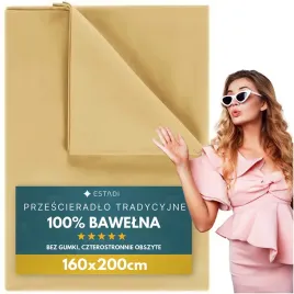przescieradlo-bez-gumki-tradycyjne-160x200-cm-bawelniane-piaskowy