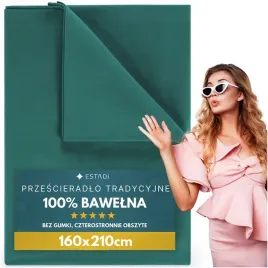 przescieradlo-bez-gumki-tradycyjne-160x210-cm-100percent-bawelna-szmaragd