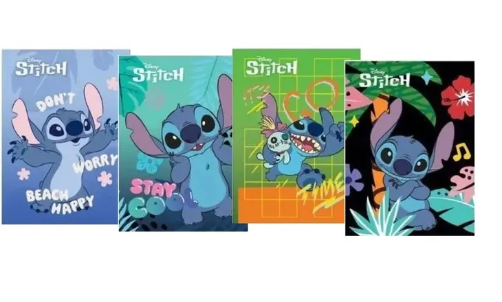 Zeszyt A4 32k krata laminowany Stitch, Unipap bajka na czasie kolorowo ulub