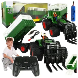 traktor-zdalnie-sterowany-z-przyczepa-maszyna-rolnicza-widlak-przyczepa