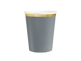 kubeczki-papierowe-szare-zlota-obwodka-urodziny-impreza-220ml-6szt