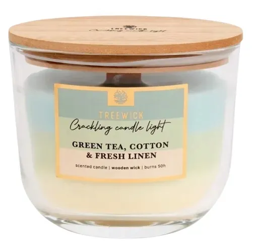 Świeca TreeWick tradycyjna 370G 50H FSC GREEN TEA COTTON FRESH LINEN – 242287774