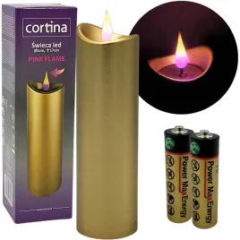 swieca-zlota-17cm-cortina-3-24-wax-wklad-led-rozowy-plomien-baterie