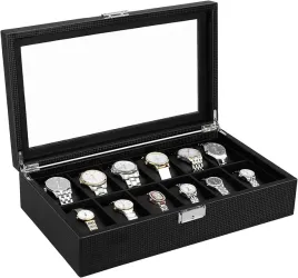 etui-na-zegarki-organizer-szkatulka-eleganckie-pudelko-czarne-12szt