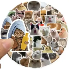 mix-koty-z-memow-naklejki-wodoodporne-stickerbomb-tematyczne-wlepki-50-szt
