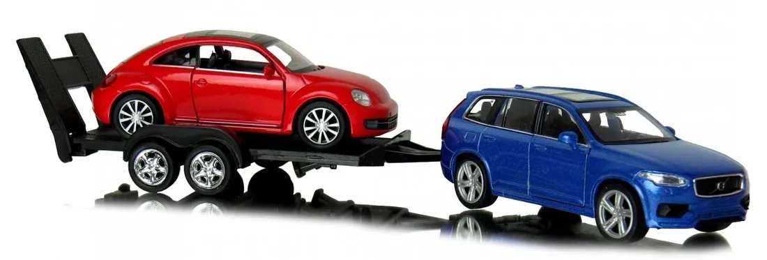 VOLVO XC 90 VW The Beetle 3w1 Laweta 1:34 MODEL Welly