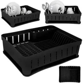 suszarka-do-naczyn-stojaca-ociekacz-naczynia-talerze-sztucce-czarna-plastik