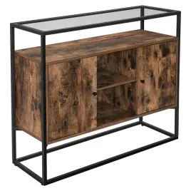 komoda-szafka-szklany-blat-rustykalna-loft-vintage