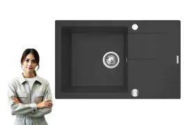 pyramis-zlewozmywak-granitowy-pyramis-keros-karbon-czarny-syfon