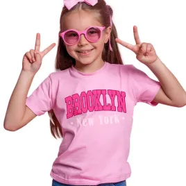 koszulka-dziecieca-t-shirt-rozowy-brooklyn-new-york-piekna-rozmiar-164-cm