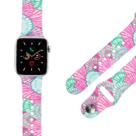 pasek-gumowy-do-apple-watch-rozowy-wzor-muszelki-wytrzymale-38-40mm