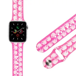 pasek-gumowy-do-apple-watch-rozowy-wzor-slonie-slodkie-wytrzymale-38-40mm