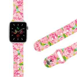 pasek-gumowy-do-apple-watch-rozowy-wzor-sliczne-roze-wytrzymale-38-40mm