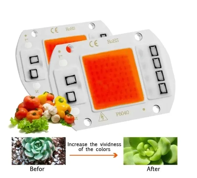 LED COB 50W 230V full spectrum Grow moduł do naświetlania uprawa roślin