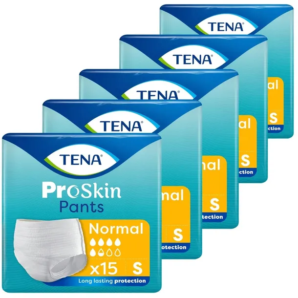 5x15szt TENA PANTS PROSKIN NORMAL S jak zwykła bielizna dorosłych wciągane