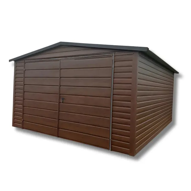 Garaż Blaszany 3,5×4 drewnopodobny PREMIUM – PRODUCENT