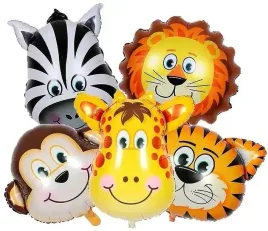 zestaw-balonow-zwierzatka-safari-glowy-mini-zebra-malpka-lew-zyrafa-tygrys