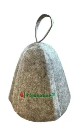 czapka-do-sauny-bani-ochronna-filcowa-filc-szara-dzwon-uniwersalna-z-logo