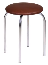 taboret-ciemny-braz-chico-eco-skora-chrom