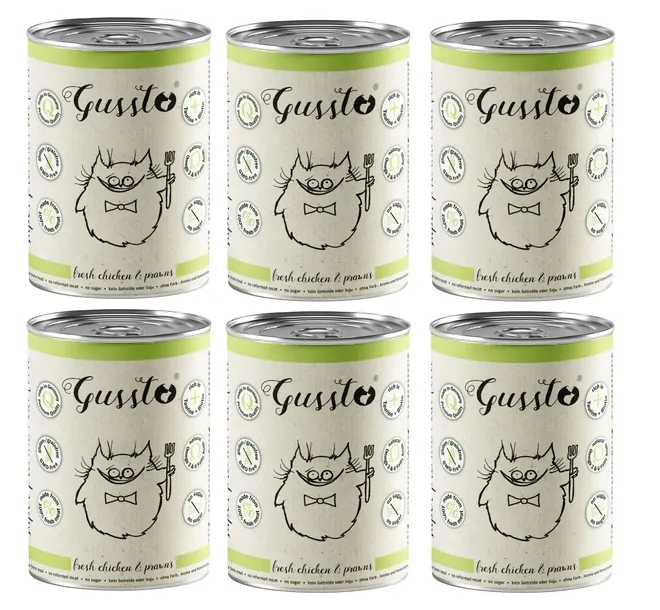 Gussto karma mokra dla kota KURCZAK KREWETKA Chicken Prawns 6 X 400G