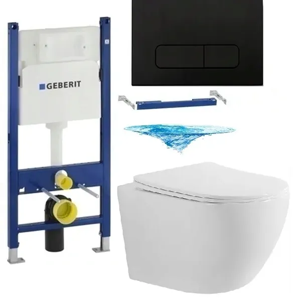 ZESTAW WC STELAŻ GEBERIT BASIC UP100 DELTA MUSZLA ARBO SLIM TORNADO