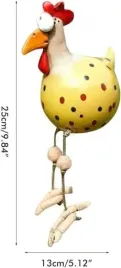 recznie-malowana-figura-zywica-ogrod-zolty-kogut
