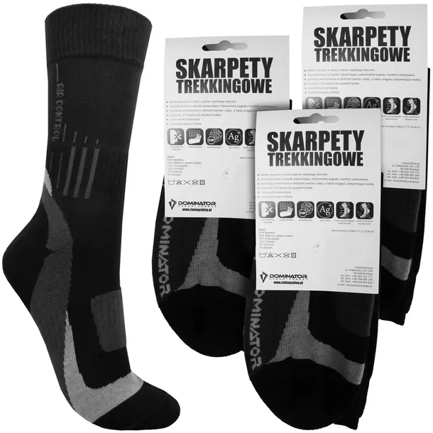 POLSKIE Skarpety Letnie WOJSKOWE TREKKINGOWE Dominator 41-43 - 3 pary