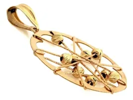 zlota-zawieszka-pr-585-damska-okragla-azurowa-z-kulkami-klasyczna