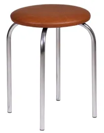 taboret-jasny-braz-chico-eco-skora-chrom