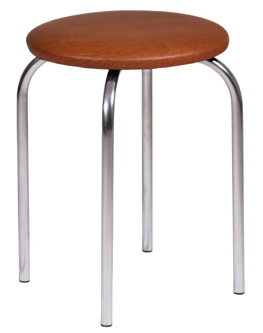taboret-jasny-braz-chico-eco-skora-chrom
