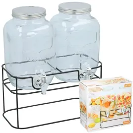 sloj-z-kranikiem-2x-4l-sloiki-podstawka-do-ogrodu-na-piknik-lemoniade-wode