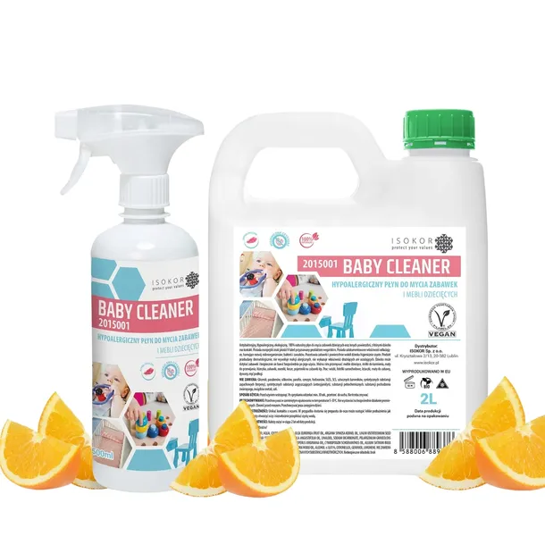 PŁYN DO MYCIA ZABAWEK ISOKOR ZESTAW 2L + 500ml BABY CLEANER HIPOALERGICZNY