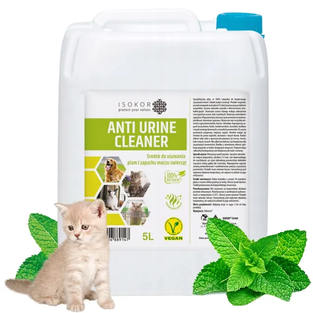NEUTRALIZATOR ZAPACHU MOCZU KOTA 5L ANTI URINE ISOKOR 100% NATURALNY