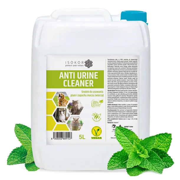 ISOKOR ANTI URINE USUWANIE ZAPACHU MOCZU ZWIERZĄT 5L 100% NATURALNY