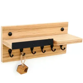 polka-scienna-na-klucze-6-wieszakow-organizer-drewno-wood-expert-30cm