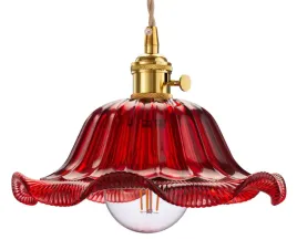 lampa-wiszaca-sufitowa-szklana-flower-czerwona