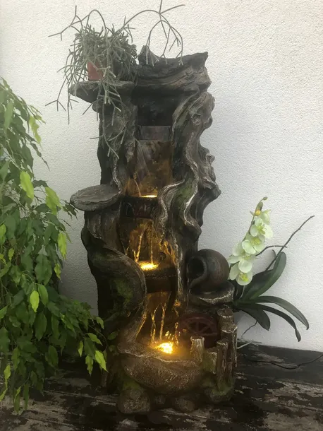FONTANNA OGRODOWA - DEKORACYJNA " LEŚNY ZDRÓJ " wys. 110 cm ! ośw. LED !