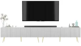 nowoczesna-szafka-rtv-loft-bialy-mat-metalowe-nogi-300-cm-ryflowane-fronty