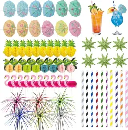 146szt-zestaw-dekoracji-koktajlowych-tropikalne-ozdoby-napojow-przekasek