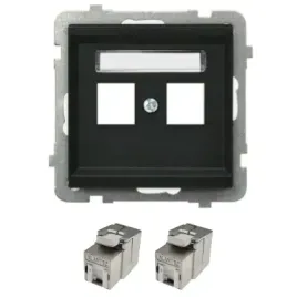 ospel-sonata-gniazdo-komputerowe-podwojne-kat-6a-stp-czarny-metalik-diy