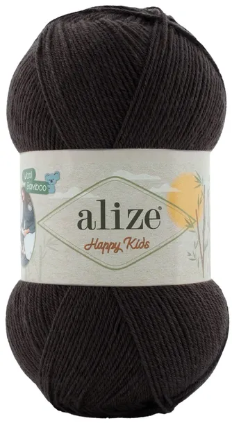 Włóczka Alize Happy Kids - 60 CZARNY - 100g - 25% Wełna 65% Akryl