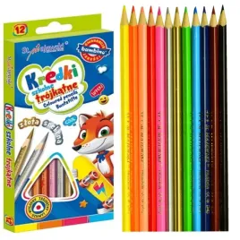 kredki-olowkowe-trojkatne-bambino-12kolorow-zlota-srebrna