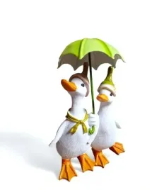 figurka-ozdoba-para-gesi-gasek-z-parasolka