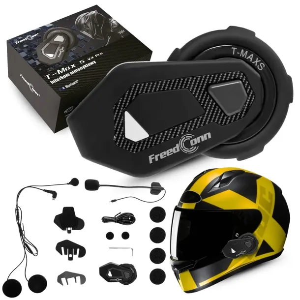 Interkom Motocyklowy FREEDCONN T-MAX S V4 PRO dla 6 osób na 1 kask BT 5.1
