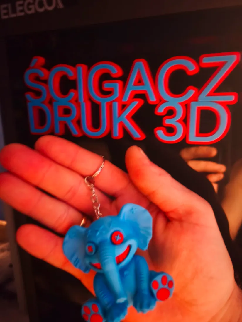 brelok-slonik-druk-3d-stan-nowy
