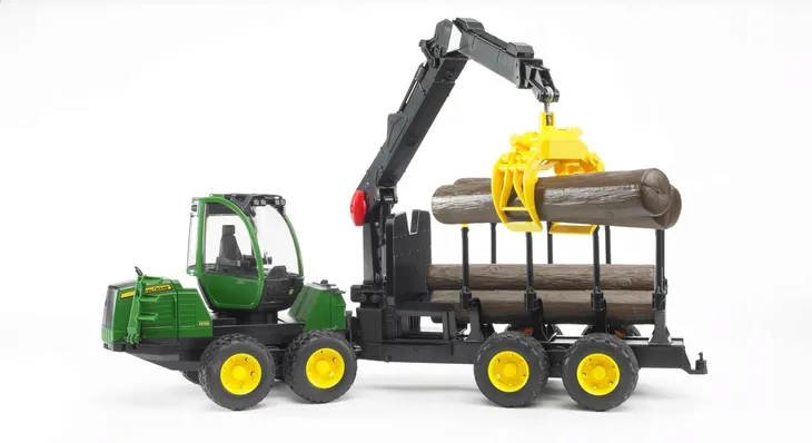 Forwarder z 4 kłodami drewna i chwytakiem BRUDER 02133 seria Profi 1:16