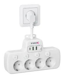 rozdzielacz-listwa-wielofunkcyjna-4xac-3xusb-16a-4000w-ineox-lzw-4uw-bialy