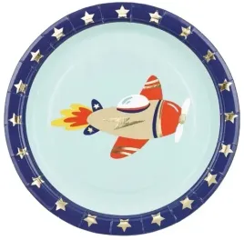 talerzyki-urodzinowe-samolocik-samolot-urodziny-niebieskie-gwiazdki-6szt