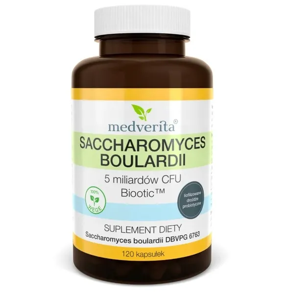 Medverita Saccharomyces Boulardii 120 kapsułek PROBIOTYK ZDROWE JELITA