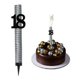 fontanna-raca-na-tort-swieczka-xl-topper-na-urodziny-18-lat-czarna-srebrna